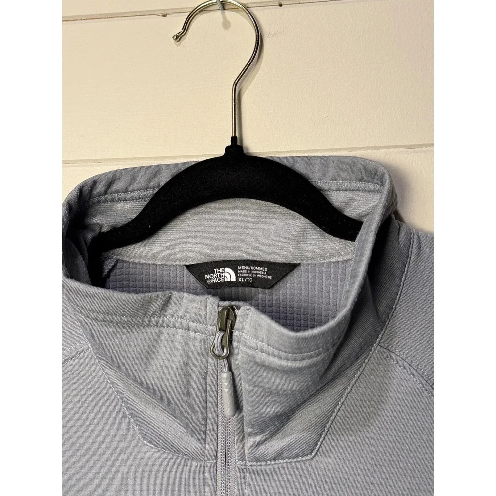 The North Face Echo Rock 1/4 Zip Mens XL Grey Waffle Grid Fleece Pullover Jacket